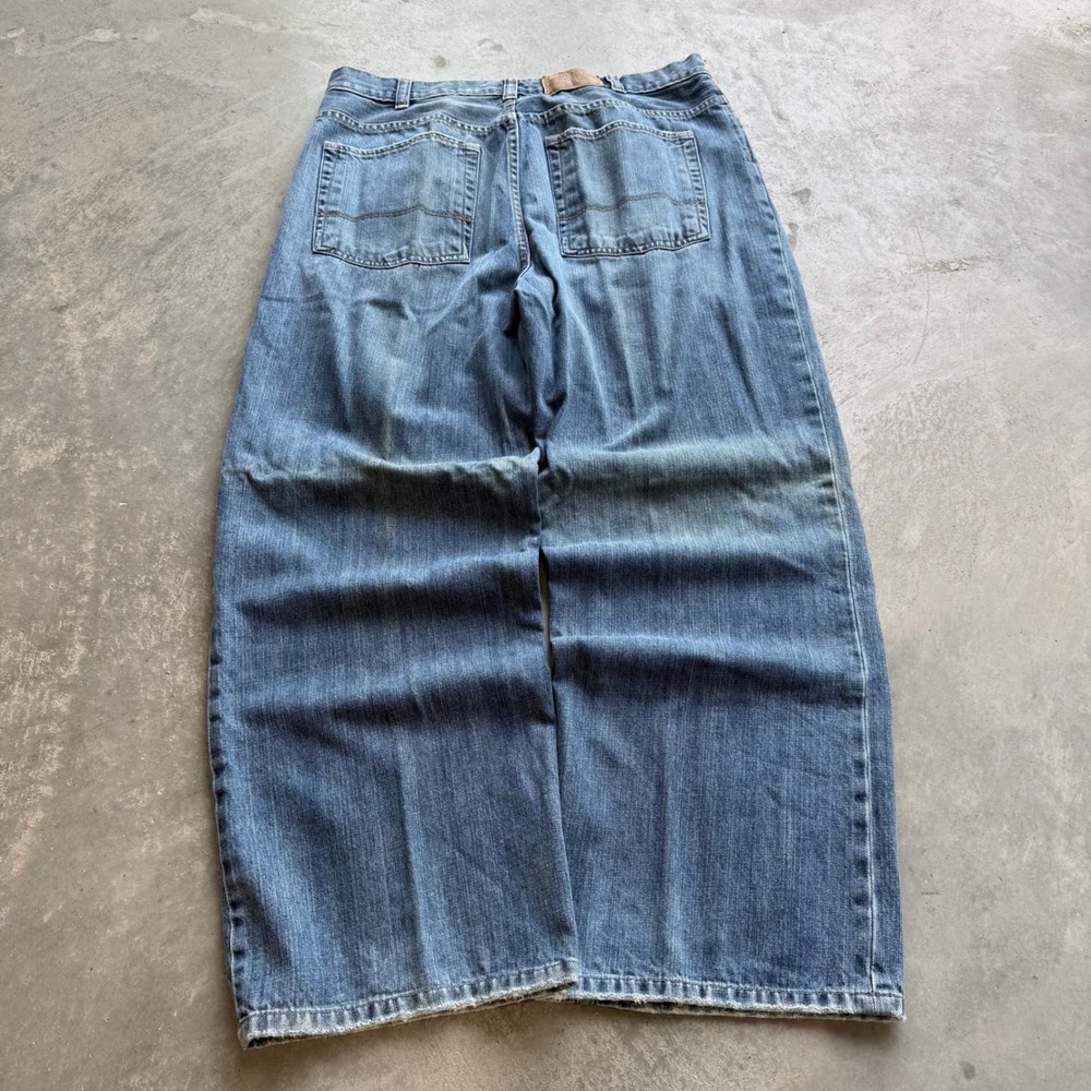 Old Navy Brand Blue Jeans Mens 36x32 Baggy Wide Leg Denim Medium Wash Vintage
